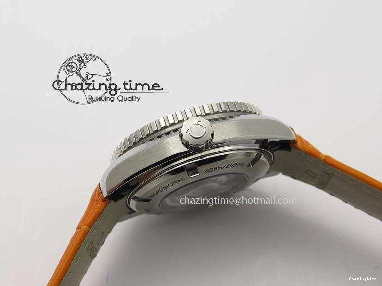 0214 Reliable Planet Ocean Professional SS V6F 37mm Ladies Orange Bezel On Orange Leather Strap A 8255